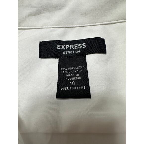 Y2k Express Women's Sleeveless White Stretch Blouse Size 10 - Picture 7 of 9